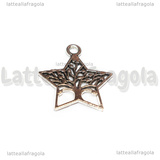 Ciondolo Stella Albero della Vita in metallo argento antico 23x21mm