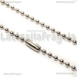 Collana in Acciaio Inox 70cm catena pallini 2.4mm