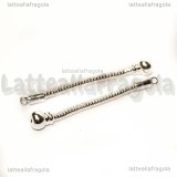 Coppia basi orecchini per Pandora in rame Silver Plated 50mm