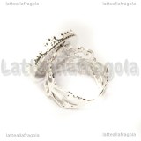 Base per anello filigranata in ottone silver plated con base tonda 20mm