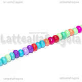 Rondelle in Vetro Opaco colori misti 4x3mm Filo 40cm