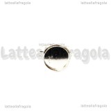 Base Anello in ottone silver plated con base tonda 12mm