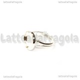 Base Anello in ottone silver plated con base tonda 12mm