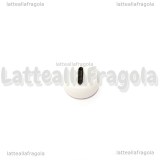10 Perle a gettone lettera I in acrilico bianco 7x3.5mm