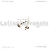 Perni a Coppetta con asola in Acciaio Inox Silver Plated 13x6x4mm