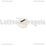 10 Perle a gettone lettera I in acrilico bianco 7x3.5mm