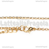 Collana in metallo dorato 80cm maglie tonde 2.5mm
