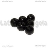 25 Perle in vetro cerato nero 8mm