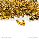 20 connettori Gold Plated 8x3mm adatti per catena a pallini 2-2,4mm
