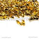 20 connettori Gold Plated 8x3mm adatti per catena a pallini 2-2,4mm