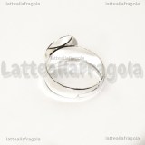 Base anello in metallo silver plated con piattello 12mm