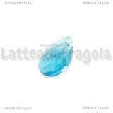 Goccia in vetro sfaccettato azzurro 22x13mm