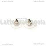 5 coppie Retro orecchini in PVC e metallo silver plated 11x11mm