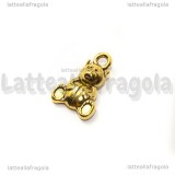 Charm double-face Orsetto in metallo oro antico 16x10mm