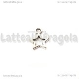 5 Charm Stella in metallo argento antico 12x10mm