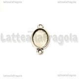 Connettore in metallo argento antico con base 14x10mm