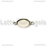 Connettore in metallo argento antico con base 14x10mm