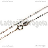 Collana in Argento 925 maglia ovale 1.8x1.3x2mm 45.5cm