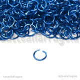 100 Anellini apribili in Alluminio Blu 6mm