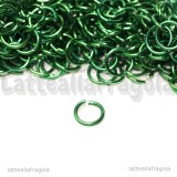 100 Anellini apribili in Alluminio Verde Scuro 6mm