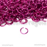 100 Anellini apribili in Alluminio Fucsia 6mm