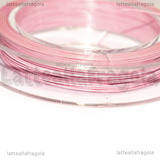 10 Metri Cavetto d'acciaio rivestito in nylon Rosa Pastello 0.38mm