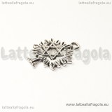 Charm albero con esagramma in metallo argento antico 20x14mm