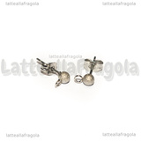 Coppia Orecchini a perno in Acciaio Inox Pallina Puntinata 4mm