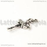 Ciondolo 3D ballerina in metallo argento antico 31x13mm