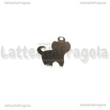 Charm Gatto in Acciaio Inox 15x10.5mm