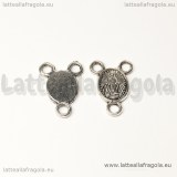 Crocera Madonna per rosari in metallo zincato argento antico 14.8x10.8mm