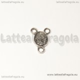 Crocera Madonna per rosari in metallo zincato argento antico 14.8x10.8mm