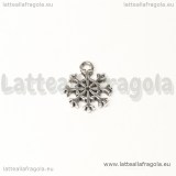 Charm fiocco di neve in metallo argento antico 13x11mm