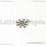 Charm fiocco di neve in metallo argento antico 13x11mm