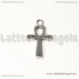 Charm Ankh in metallo argento antico 22x13mm