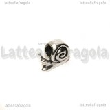 Lumaca foro largo in metallo argento antico 15x13mm