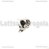 Lumaca foro largo in metallo argento antico 15x13mm