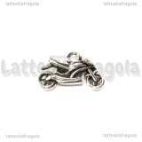 Charm Motocicletta double-face in metallo argento antico 20x13mm