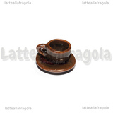 Set Tazzina e Piattino in ceramica caffè lucido bordi lisci 10mm