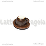 Set Tazzina e Piattino in ceramica caffè lucido bordi lisci 12mm