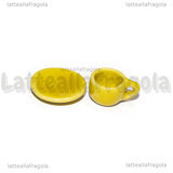 Set Tazzina e Piattino  in ceramica gialla bordi tondi 12mm
