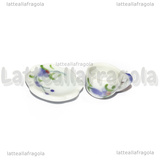 Set Tazzina e Piattino in ceramica fantasia fiore lilla bordi fiore 12mm