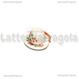 Set Tazzina e Piattino in ceramica fantasia fiori arancio bordi lisci 10mm