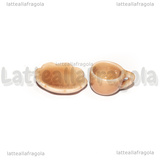 Set Tazzina e Piattino in ceramica salmone bordi fiore 10mm