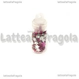 Stelline in acrilico rosa scuro 3mm con bottiglietta in vetro 22mm 