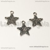 Charm stella “just for you” in metallo argento antico 14x12mm