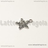 Charm stella “just for you” in metallo argento antico 14x12mm
