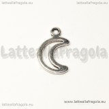 Charm luna in metallo argento antico 17x10mm