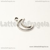 Charm luna in metallo argento antico 17x10mm