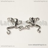 Charm 3D ranocchio in metallo argento antico 18x17mm